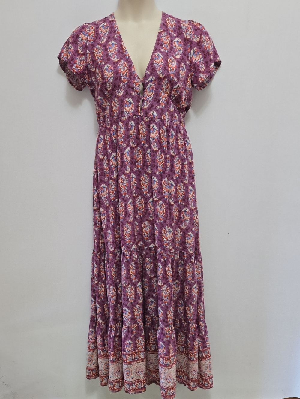 Natural Life Evangeline V-Neck Maxi Dress SIze L Purple Floral - Picture 4 of 16